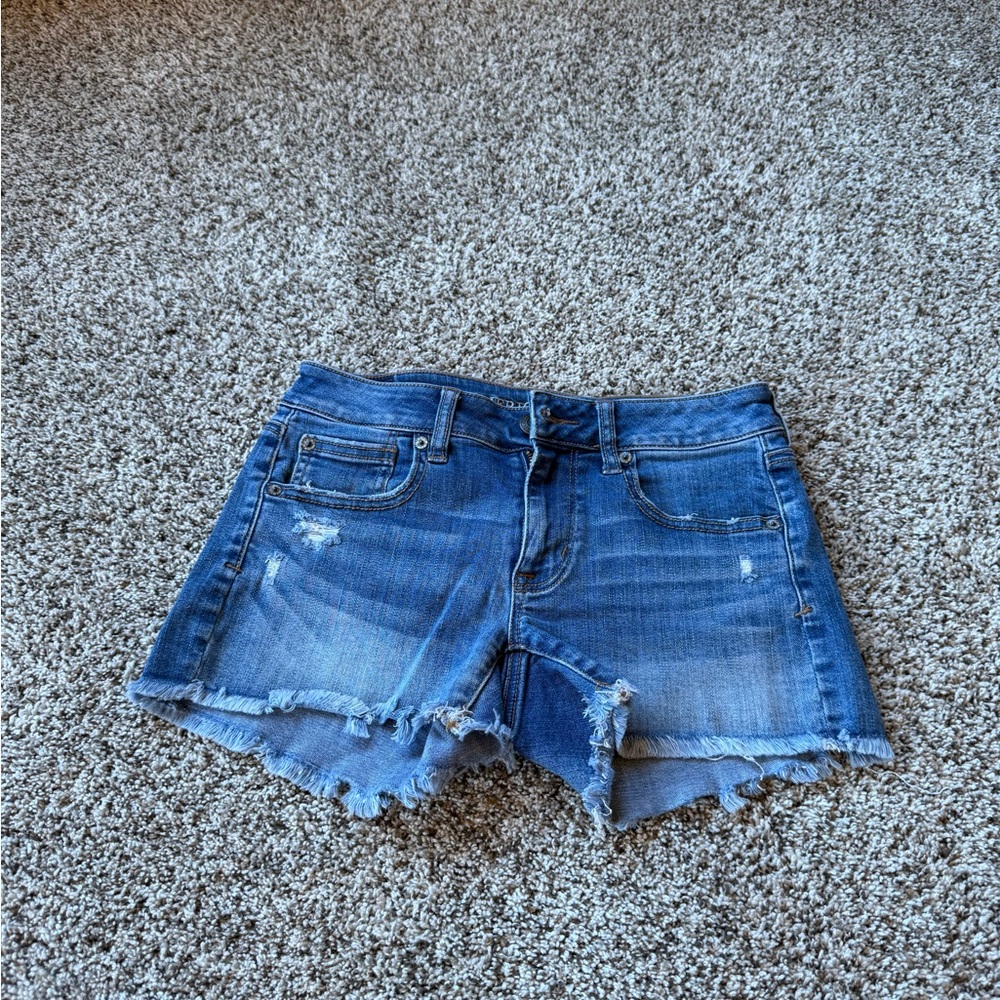 American Eagle Outfitters Distressed Blue Jean Shorts